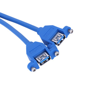 Lung Kay USB 3.0 <b>20</b> Pin To Dual Female Extension Cable With Lugs Blue - Product Image 4