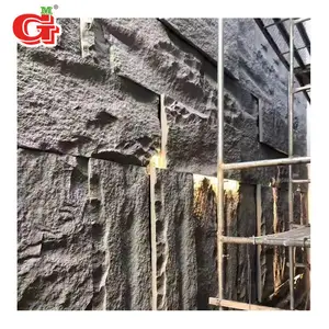 Yüksek sıcaklık dayanımı dış duvar dekor yanlış taş duvar kaplama paneli poliüretan sahte taş paneller