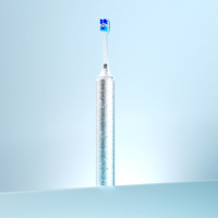 Brosse à dents électrique sonique à activation/désactivation par capteur de pression avec poignée en métal titane, IPX8, type-C