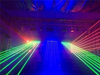 Lampu Laser Moving Head MISS 8 Head 4000mW Merah Biru Hijau Kontrol DMX512 15CH AC100-230V IP20 Pencahayaan Panggung