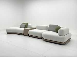 2026 Quiet Luxury Minimalist Boucle Modern Arc-Shaped Sectional With Built-in Stone Side Table GS9223 Quiet Luxury GS9223 - Product Image 5