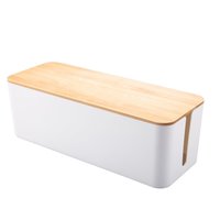 Ensemble de boîtes organisatrices de câbles avec couvercle en bambou, cache-cordons et prises, pour cuisine, armoire, rangement de fils, gestion des câbles