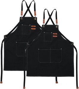 Usine personnalisé adulte Chef tablier 100% coton toile imperméable Logo personnalisé cuisine tabliers outil travail fleuriste jardin élégant tablier - Product Image 1