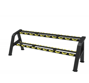 Équipement de fitness pour salle de sport commerciale, ensemble d'haltères avec support de rangement, 10 paires, support d'haltères à 2 niveaux - Product Image 1