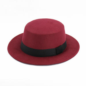 Chapeau Fedora classique à large bord SOLPOP, chapeau derby d'église, chapeau de cowboy pour femmes et hommes, chapeau plat en feutre, chapeau de jazz, chapeau de pork pie avec ruban - Product Image 5