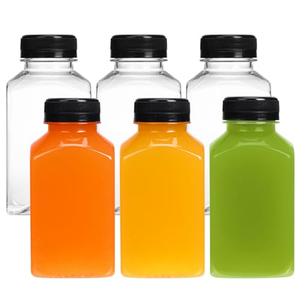 Botella de Plástico PET Reutilizable, Biodegradable, Transparente y Ecológica para Bebidas y Jugos, con Tapas Blancas a Prueba de Manipulación - Product Image 1