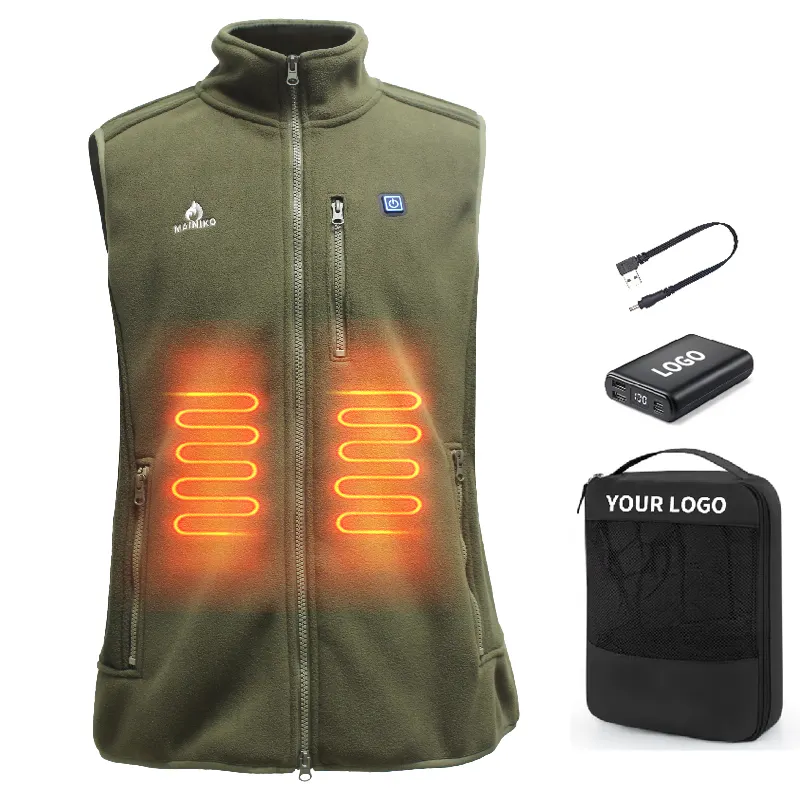 Mens Womens USB Rechargeable Battery Custom Camouflage Warm Vest Outdoor Pet Suit Electric Hunting Massage Fleece Heated Vest