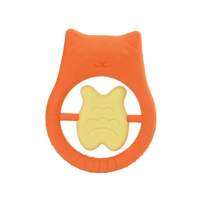 Dentes de silicone para bebês, mordedor de silicone com design exclusivo para crianças, brinquedo de qualidade alimentar para gatos e peixes, novo design exclusivo, novidade de 2024