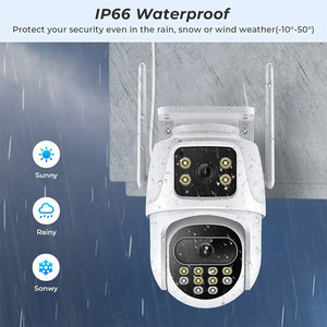 Câmera Pan-Tilt ICSEE 9MP CMOS com Lente Dupla Tandem WIFI <span class=keywords><strong>CCTV</strong></span> DC 12V, Microfone Embutido, Áudio Bidirecional, Visão Noturna, IP66, Cartão de Memória - Product Image 3