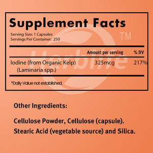 Extracto de Alga Marina - Venta al por Mayor - Personalizable |   Kelp 325 Mcg de Yodo Natural - Super Green, 250 Cápsulas Vegetarianas - Product Image 3