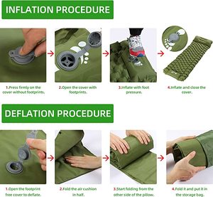 <span class=keywords><strong>Matelas</strong></span> gonflable individuel 2026 avec oreiller intégré pour tente – Tapis de couchage auto-gonflant pour camping - Product Image 4
