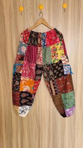 Pantalon harem en coton fait main, patchwork, imprimé indien - Product Image 6