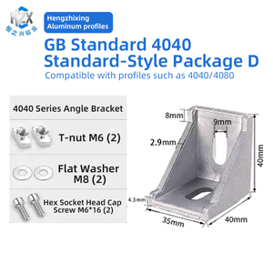 Connecteur à <span class=keywords><strong>angle</strong></span> droit de 90 degrés de profil en aluminium industriel de la norme européenne 3030 avec des accessoires de support de triangle - Product Image 5
