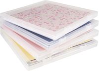Paquete de 4 Cajas de Almacenamiento de Plástico Transparente de 12'' x 12'', Contenedores Apilables para Documentos y Papel, Organizador de Oficina de Gran Capacidad