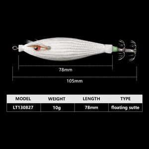 LETOYO LT130827 Leurres de pêche flottants 105mm 10g Appâts lumineux Squid Cloth Jigs Hooks EGI Squid Jig - Product Image 2