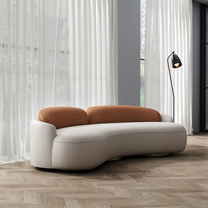 Conjunto de Sofás Arc para Vestíbulo de Hotel y Recepción VIP, Diseño en Tela Flocada Resistente - Product Image 4