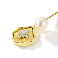 Pendientes de latón chapado en oro personalizados Mylove con perlas blancas y circonitas, diseño de estrella del norte, colgantes vintage para boda, venta al por mayor a granel