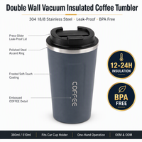 Mug isotherme classique en acier inoxydable sans BPA, double paroi sous vide, pour le bureau, cadeau d'affaires, garde au chaud/au froid 12-24 heures