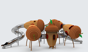 Khuyến mãi lớn Bộ đồ chơi ngoài trời cỡ lớn cho trẻ em, khu vui chơi mạo hiểm bằng thép, bộ cầu trượt đang được bán - Product Image 4