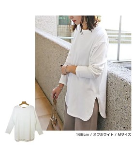 <strong>Women</strong> Autumn Loose <strong>Long</strong> <strong>Sleeve</strong> Side Slit <strong>T</strong> <strong>Shirt</strong> Ladies Casual Oversized Drop Shoulder Tee Basic Cotton Streetwear Tops Daily - Product Image 2