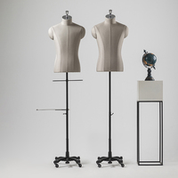Vente en gros de support de mannequin pour moitié supérieure de boutique, costume masculin à hauteur réglable, torse de mannequin pour vitrine d'exposition