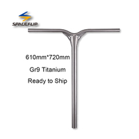 Barre de guidon de Scooter Spaceflip SCS 610mm * 720mm 31.8mm ou 34.9mm diamètre léger Gr9 titane haut de gamme Pro Stunt