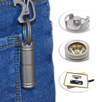 Senter Mini USB Luar Ruangan Ultralight Permukaan Poles 0.8W Paduan Titanium 130LM Daya Tahan 1 Jam
