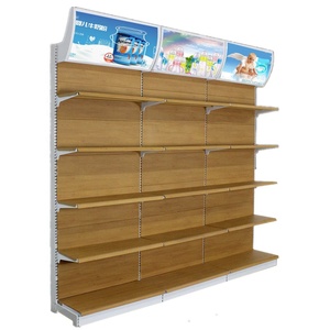 Duy nhất bên cửa hàng tạp hóa tường kệ cửa hàng bán lẻ hiển thị đứng Kệ siêu thị hạt gỗ Kệ - Product Image 2