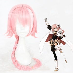 Venta al por mayor largo Rosa peluca Cosplay 80cm Fate/Apocrypha Astolfo peluca sintética resistente al calor Anime Cosplay pelucas de pelo - Product Image 1