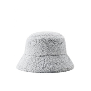 Benutzer definierte neue Winter wolle für Frauen Frauen hut Luxus kurze Krempe Fuzzy Fleece Eimer Hüte - Product Image 2