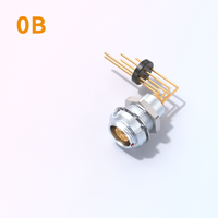 Conector Circular de Empuje y Tracción con Autobloqueo, Serie 0B, 2-9 Pines, Conector de Contacto en Ángulo Recto de 90 Grados para Placa de Circuito Impreso (PCB), IP50