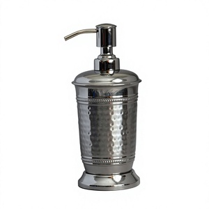 Distributeur de savon en acier inoxydable martelé – Ensemble de salle de bain unique, prix abordable, antirouille, facile à nettoyer, distributeur de lotion - Product Image 1
