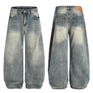 Jeans de Mezclilla para Hombre, Calidad Premium, Estilo Baggy, Color Sólido, Tejido ODM, Lavado a la Piedra, Diseño Retro, Pantalones de Mezclilla para Hombre - Product Image 1
