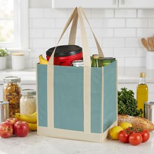 Sac d'épicerie réutilisable en non-tissé avec logo personnalisé, impression sérigraphique, design personnalisable pour événements et cadeaux - Product Image 2