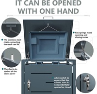 Abri de rangement moderne pour poubelles extérieures, cache-poubelles à roulettes 2x240L en acier inoxydable, résistant aux intempéries, revêtement poudré, couvercle automatique