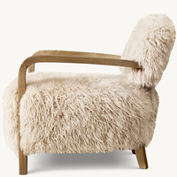 Fauteuil individuel en bois moderne et confortable pour chambre, salon, villa et hôtel - Fauteuil Sherpa design avec structure durable, mobilier de maison