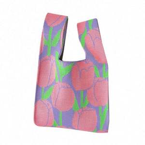 Bolso de Mano de Ganchillo Moderno y Bonito 2025, Bolso Tejido Floral, Bolso de Playa Pequeño, Bolso de Regalo para Niñas - Product Image 1