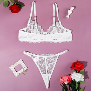 Женское качественное нижнее белье с металлическими сетчатыми кружевными ресницами, прозрачный сексуальный комплект нижнего белья - Product Image 3