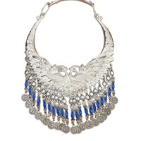 Nouveau collier ras du cou imposant style bohème antique, grand paon en alliage de zinc, multi-couches, strass et pampilles en forme de pièce de monnaie