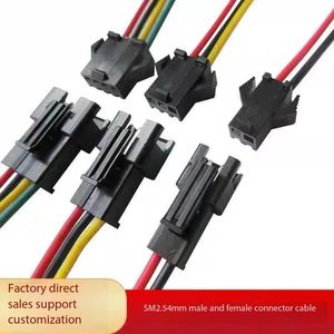 Kustom 2.54mm kabel JST SM perakitan inti tunggal 1P konektor 2-arah Harness 2-4P pilihan peralatan rumah PVC tembaga 10cm 12V - Product Image 3