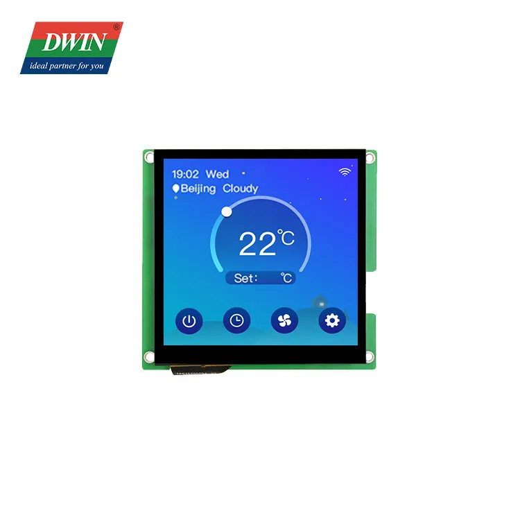 DWIN Panel Sentuh Kapasitif Modul Kotak Incell 480X480 IPS 4 Inci, LCD TFT, Layar UART Lhmi