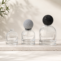 Flacons de parfum ronds en verre transparents de luxe personnalisés de 30 ml, 50 ml, 100 ml, flacons vaporisateurs de parfum vides avec boîte d'emballage