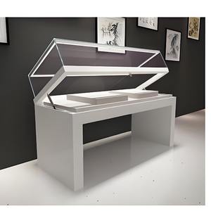 Conception de <span class=keywords><strong>vitrine</strong></span> de musée moderne personnalisée Couvercle <span class=keywords><strong>en</strong></span> <span class=keywords><strong>verre</strong></span> coudé à 45 degrés Éclairage LED Vitrines de table pour expositions - Product Image 2