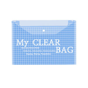 Pochette de rangement A4 transparente, dossier simple, organiseur de papeterie, en PVC, pour documents scolaires, avec bouton pression - Product Image 5