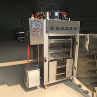 Four à fumée en bois, chariot pour la viande, vente en gros usine