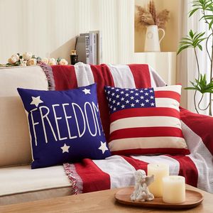 Housse de coussin carrée patriotique avec drapeau américain pour le 250e anniversaire, décoration du 4 <span class=keywords><strong>juillet</strong></span> pour le salon - Product Image 2