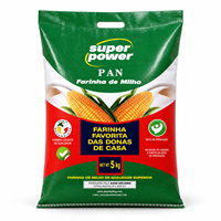 Sac tissé en PP laminé BOPP pour farine de maïs 5kg avec poignée, logo personnalisé, vente en gros