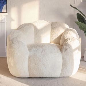 Cadeira Puff Moderna em Forma de Flor MAXYOYO em Pelúcia Sintética Ultra Macia com Braços, Sofá Grande para Leitura na Sala de Estar ou Quarto, Cor Rosa - Product Image 5