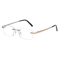 Shenzhen IP Brillen Montures de Lunettes Carrées Sans Monture en Titane Pur Classique, Plaqué Titane