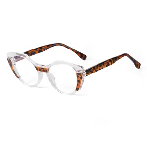 STORY PSTY95374 kacamata optik mata kucing, bingkai kacamata anti-cahaya biru warna kontras TR90